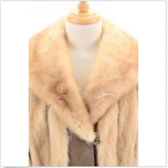 Vintage 70's Blonde Mink Fur Leather Coat** - Picture 4 of 8